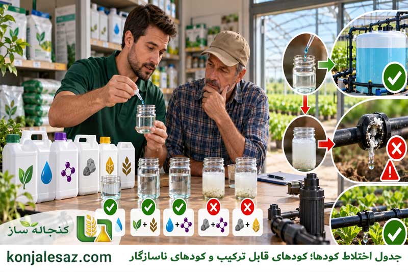 جدول اختلاط کودها