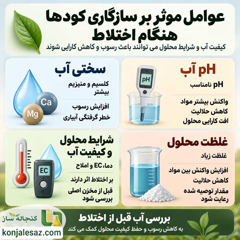 عوامل موثر بر سازگاری کودها هنگام اختلاط